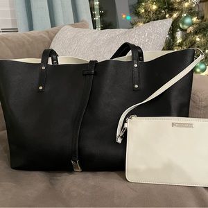 Reversible Tiffany & Co. Leather Bag Black White
